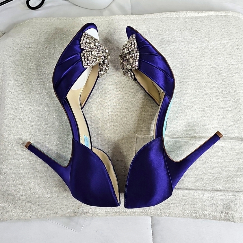 Betsey Johnson Purple Stiletto Heels Elegant Wear Office Wear Career Wedding - Picture 7 of 17